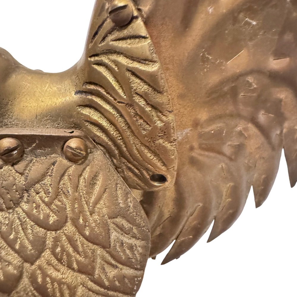 Vintage Brass Rooster‎ Figurine Metal Art Sculpture Made in Hong Kong - Picture 9 of 10